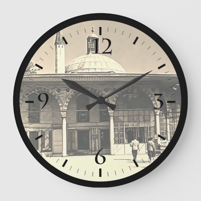 Vintage Turkey Istanbul Topkapi palace museum Large Clock (Front)