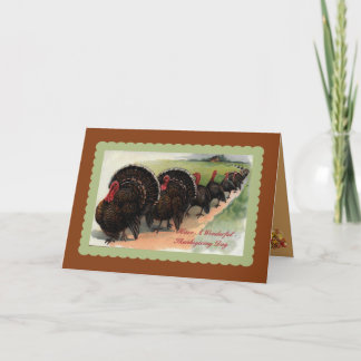 Vintage Turkey Parade Thanksgiving  Card