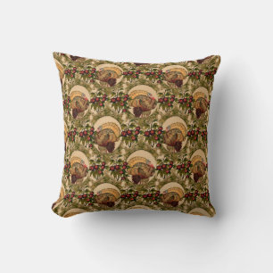 Vintage Turkey Thanksgiving Cushion