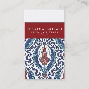 Vintage Turkish Tulip Business Card Template