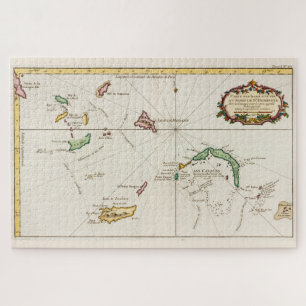 Vintage Turks and Caicos Map (1764) Jigsaw Puzzle