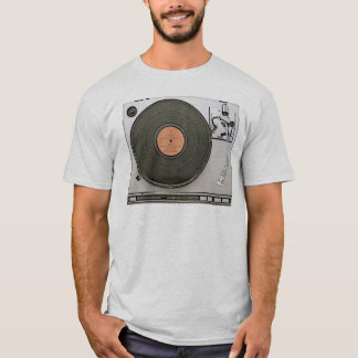 Vintage Turn Table grey semi fitted mens tshirt