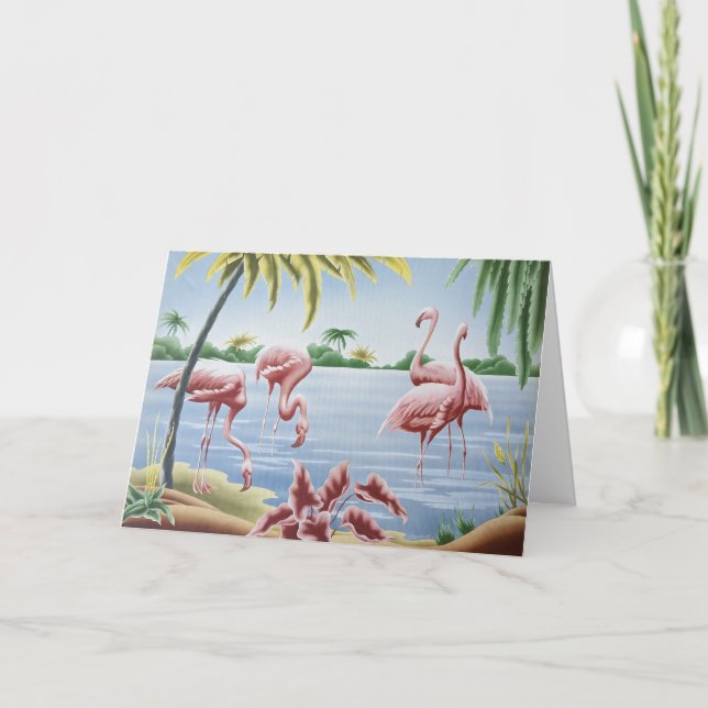 Vintage Turner Flamingo Friend Thank You Card (Front)