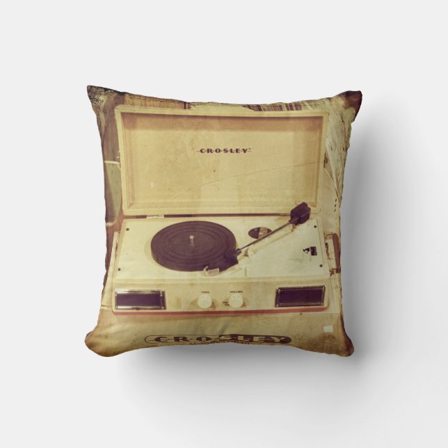 Vintage Turntable Pillow (Front)