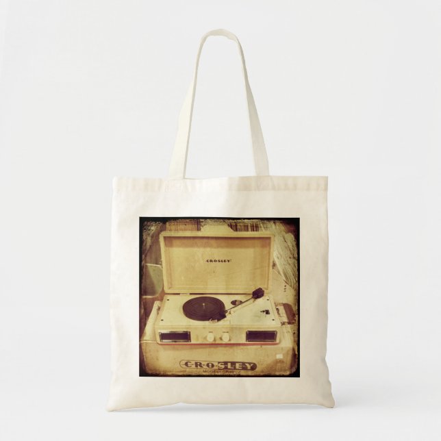 Vintage Turntable Tote Bag (Front)
