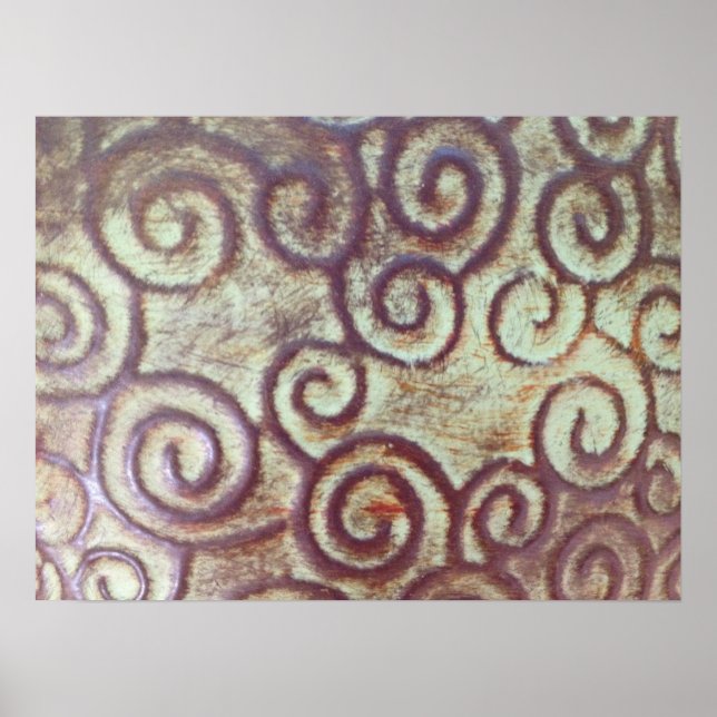 VINTAGE TURQUOISE/BROWN METAL DESIGN POSTER (Front)