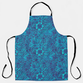 Vintage turquoise dark purple floral pattern apron