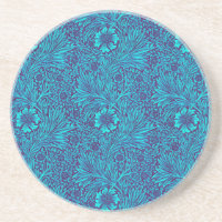 Vintage turquoise dark purple floral pattern