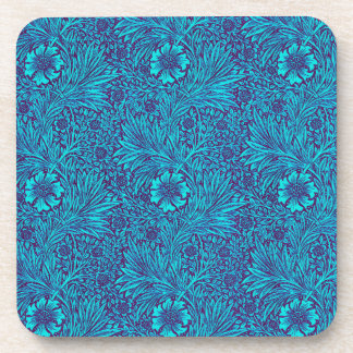 Vintage turquoise dark purple floral pattern coaster