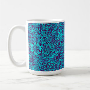 Vintage turquoise dark purple floral pattern coffee mug