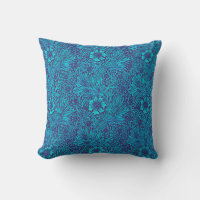 Vintage turquoise dark purple floral pattern