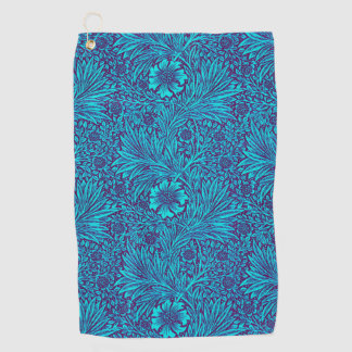 Vintage turquoise dark purple floral pattern golf towel