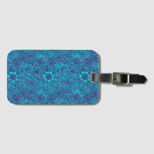 Vintage turquoise dark purple floral pattern luggage tag
