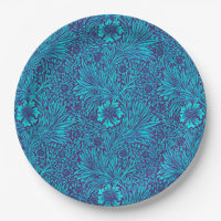 Vintage turquoise dark purple floral pattern