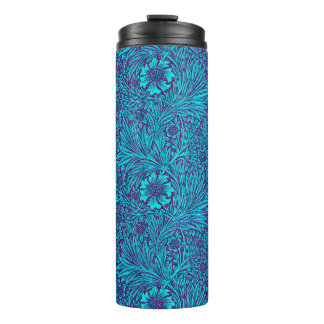Vintage turquoise dark purple floral pattern thermal tumbler