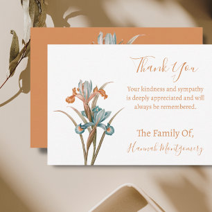 Vintage Turquoise Floral Sympathy Thank You Cards