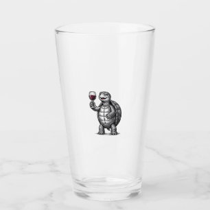 Vintage Turtle Holding Wine Glass Shirt Design_1