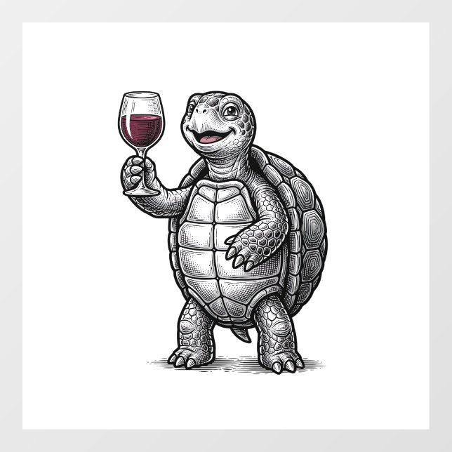 Vintage Turtle Holding Wine Glass Shirt Design_1 (Sheet)