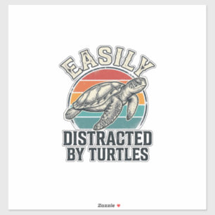 Vintage Turtle Lover Easily Distracted by Turtles 