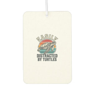 Vintage Turtle Lover Easily Distracted by Turtles Car Air Freshener