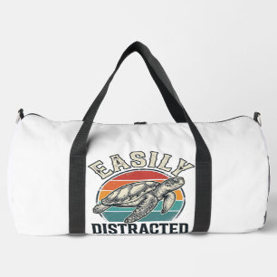 Vintage Turtle Lover Easily Distracted by Turtles Duffle Bag