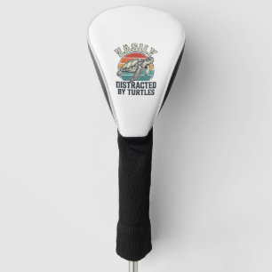 Vintage Turtle Lover Easily Distracted by Turtles  Golf Head Cover