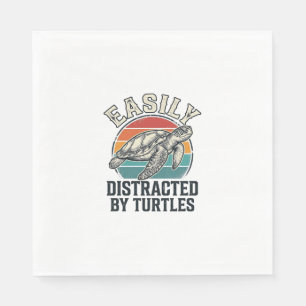 Vintage Turtle Lover Easily Distracted by Turtles Napkin