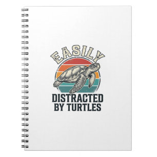Vintage Turtle Lover Easily Distracted by Turtles  Notebook