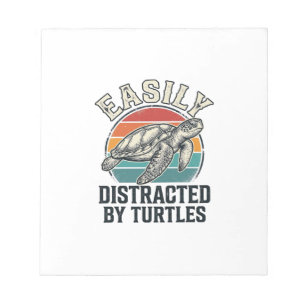 Vintage Turtle Lover Easily Distracted by Turtles Notepad