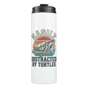 Vintage Turtle Lover Easily Distracted by Turtles  Thermal Tumbler