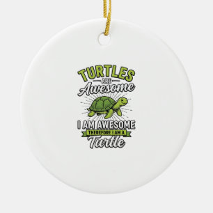 Vintage Turtles Are Awesome Funny Turtle Shirt_1 Ceramic Tree Decoration