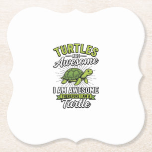 Vintage Turtles Are Awesome Funny Turtle Shirt_1 Paper Coaster