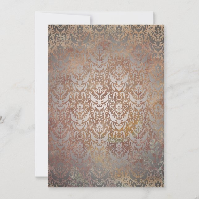 Vintage Tuscan Damask Elegant Layered Card (Front)