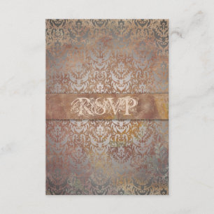 Vintage Tuscan Damask Elegant RSVP Cards