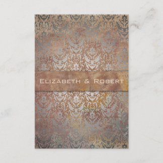 Vintage Tuscan Damask Elegant RSVP Cards