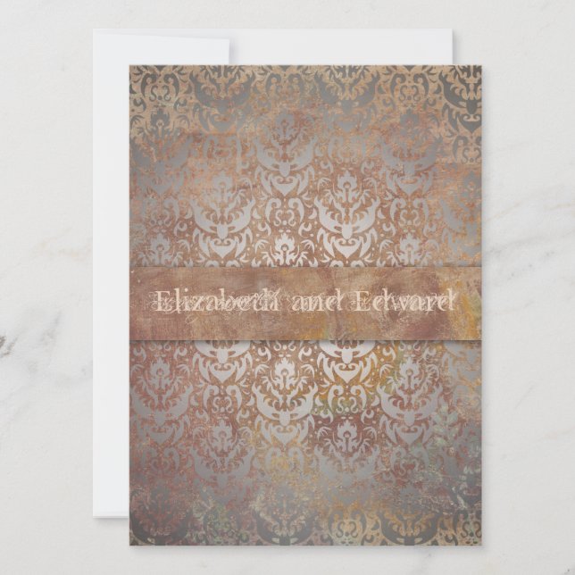 Vintage Tuscan Damask Italian Elegance Invitation (Front)
