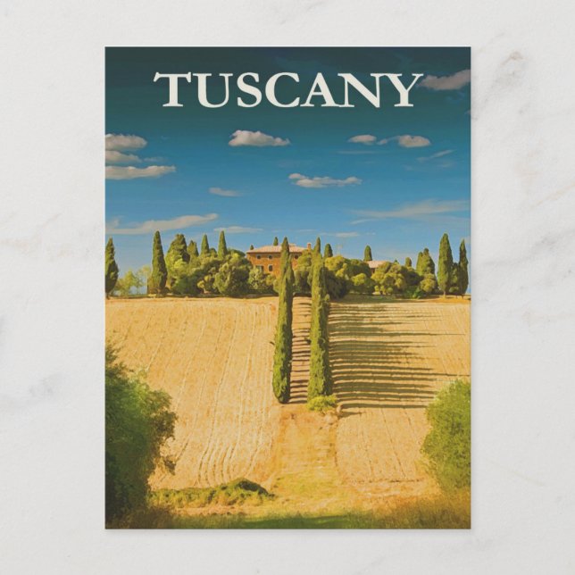 Vintage Tuscany, Italy Travel Postcard (Front)