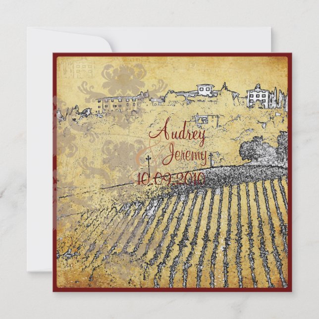 Vintage, Tuscany Vinyard/wedding invitations (Front)