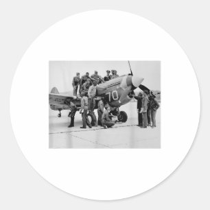 Vintage Tuskegee Pilots Usa Black History World Wa Classic Round Sticker