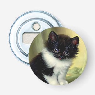 Vintage Tuxedo Kitten Illustration Bottle Opener