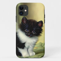 Vintage Tuxedo Kitten Illustration