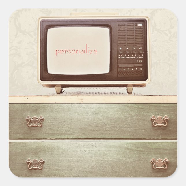Vintage TV Star Square Sticker (Front)