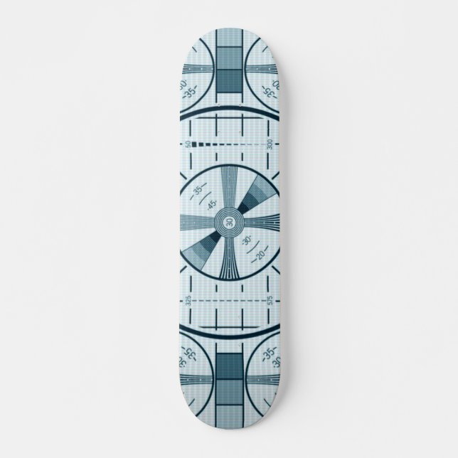 Vintage TV Test Pattern Skateboard (Front)