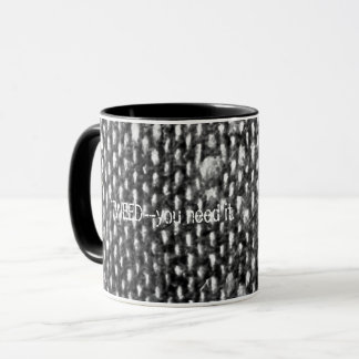 Vintage tweed fabric print mug