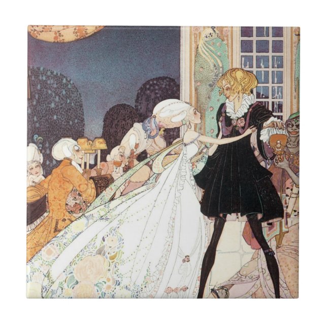 Vintage Twelve Dancing Princesses by Kay Nielsen Tile (Front)