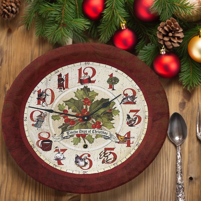 Vintage Twelve Days of Christmas Paper Plate (Creator Uploaded)