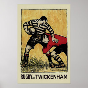 Vintage Twickenham Rugby Art Print London Sports