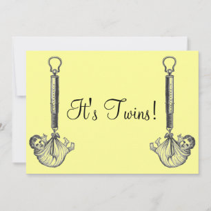 Vintage Twin Baby Announcement