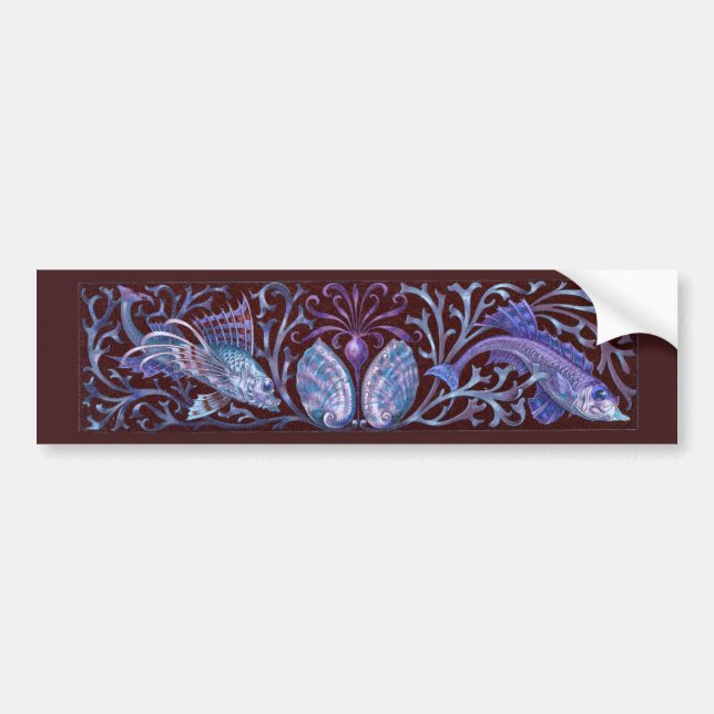 Vintage Twin Fishes Bumper Sticker (Front)