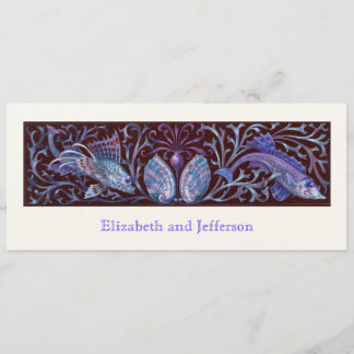 Vintage Twin Fishes Modern Wedding Invitation